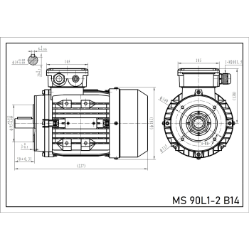 Silnik elektryczny 2.2kW 2800 obr/min. 90 B14